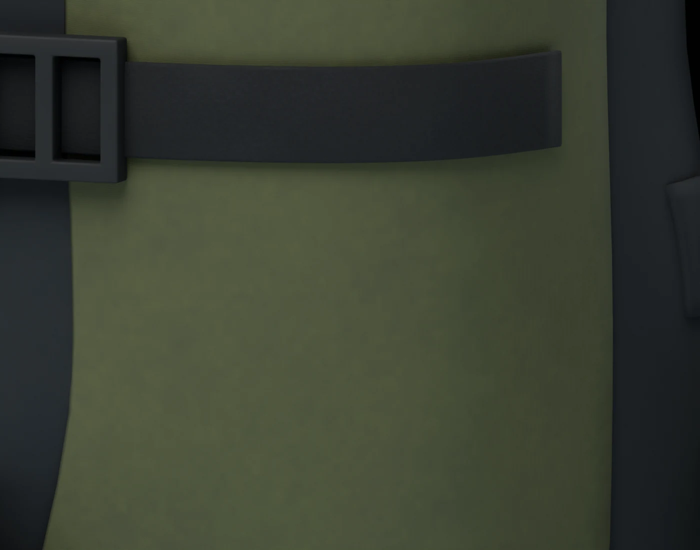 Close view of the backpack olive accent fabric