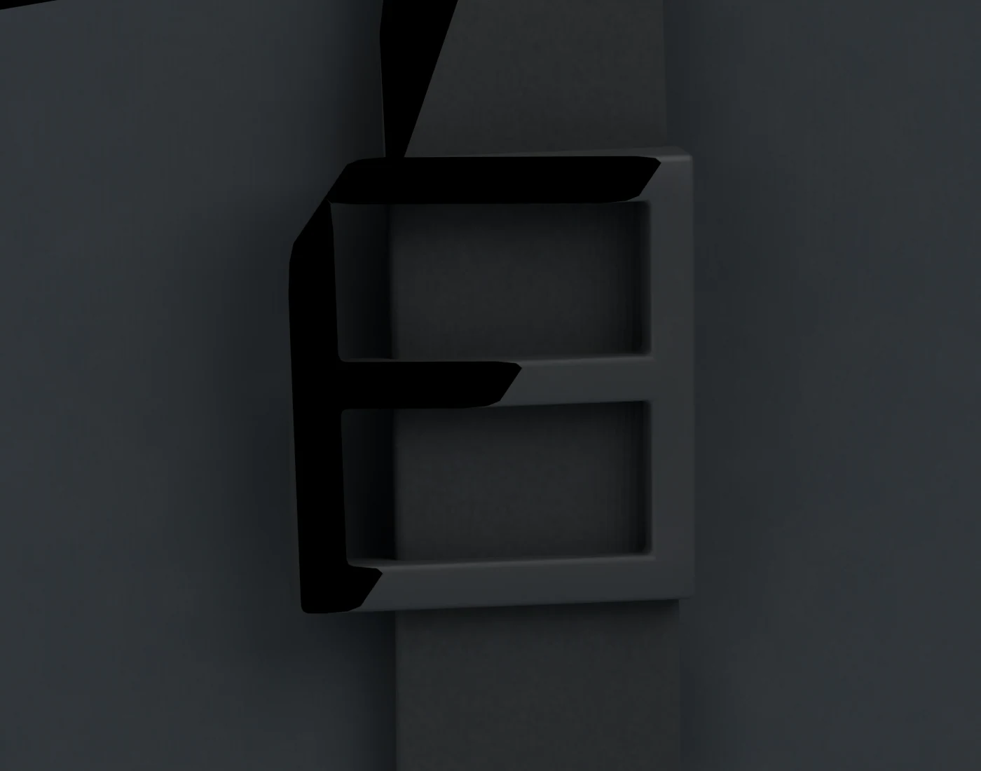 Close view of black plastic hardware on the rebuilt backpack